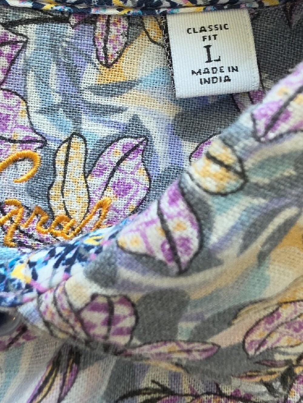 Robert Graham Mens Large Light Blue Floral Short Sleeve Button-Down Shirt - Picture 4 of 13